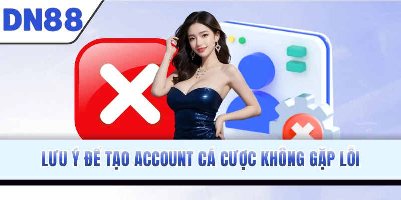 Lưu ý để tạo account cá cược không gặp lỗi
