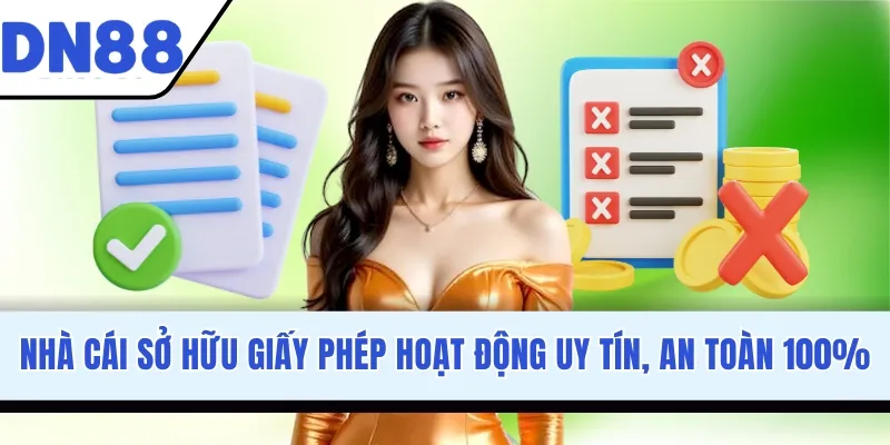 Nhà cái sở hữu giấy phép hoạt động uy tín, an toàn 100%